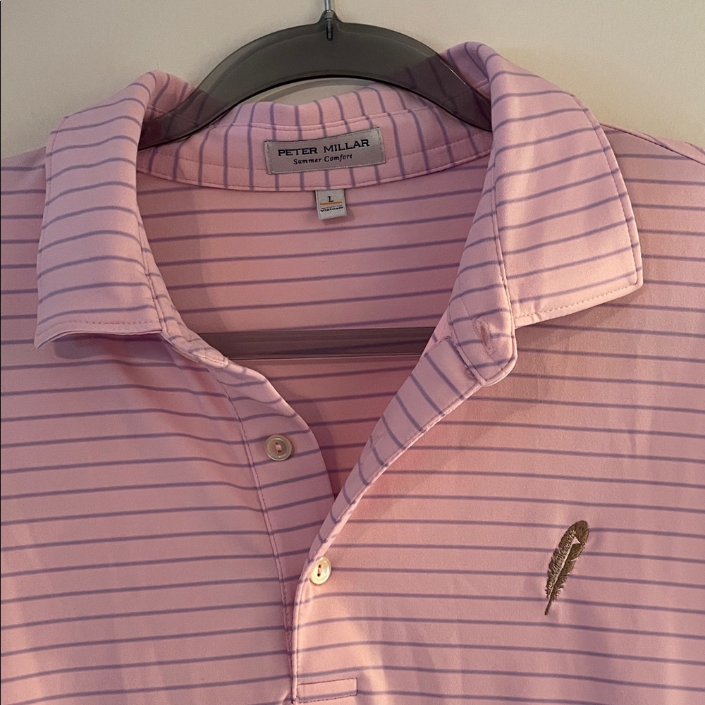 Peter Millar Lavender Striped Polo Shirt